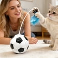 thumbnail image 5 of Treat Dispensing Cat Toys, Wobble Ball, Soccer Ball, Cat Feather Wand, Blue Feather, Bell, 3 in Diameter, 1 Pc, Cat Enrichment, Independent Play, Daily Activity, 5 of 6