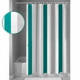 thumbnail image 3 of Small Stall Shower Curtain 36x78 Inch Narrow Half Size Teal Grey Striped Bath Curtains Bathroom Decor Geometric Vertical Stripes Minimalist Waterproof Fabric Shower Curtain Set with Hooks 36 Inch, 3 of 6