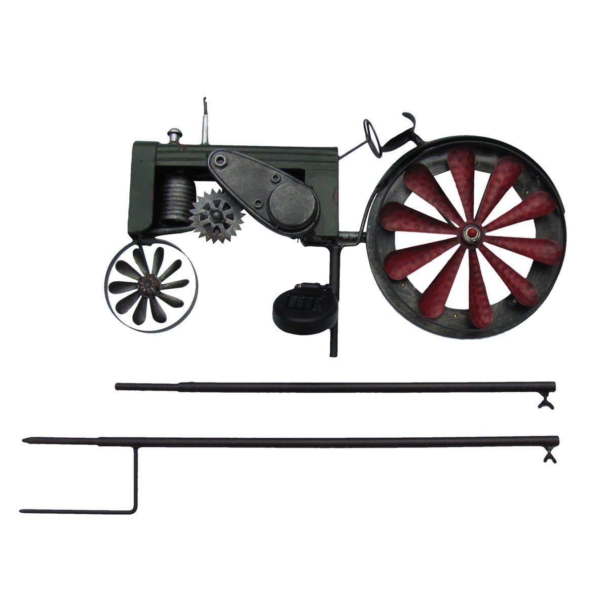 Solar LED Light Garden Tractor Wind Spinner Lawn Ornament Yard Art Outdoor Decor by