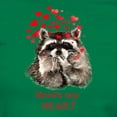 thumbnail image 3 of CafePress - Here's My Heart Cute Raccoon Blowing Kisses Quote - Women's Traditional Fit Dark T-Shirt, 3 of 4