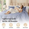 thumbnail image 2 of Flymme Slate Blue Twin Quilt Bedding Set with Pillow Sham,Lightweight Soft Bedspread Coverlet Modern Coin Pattern Blanket Thin Comforter Bed Cover for All Season, 2 of 7