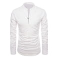 thumbnail image 2 of Camisas De CompresióN Para Hombre Camisa de manga larga casual para hombre Camisa de diario de color sólido con botones de bolsillo delgados a la moda (White, M), 2 of 6