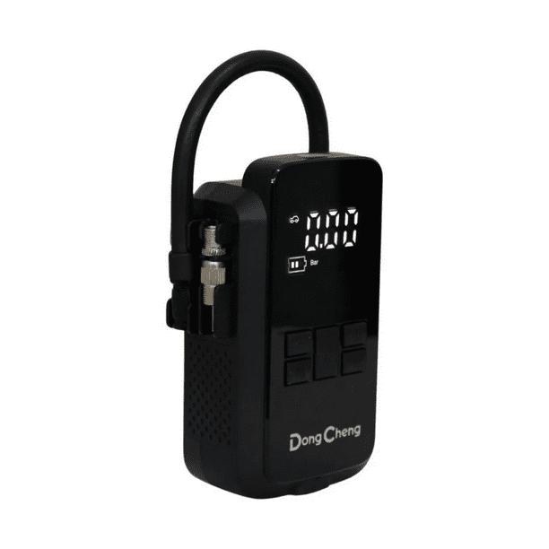 Mini Compresor Inflador DongCheng 150 PSI. Recargable USB-C, 8V. Portátil (450g) con Luz LED y Display Digital. Para auto, moto y bici.