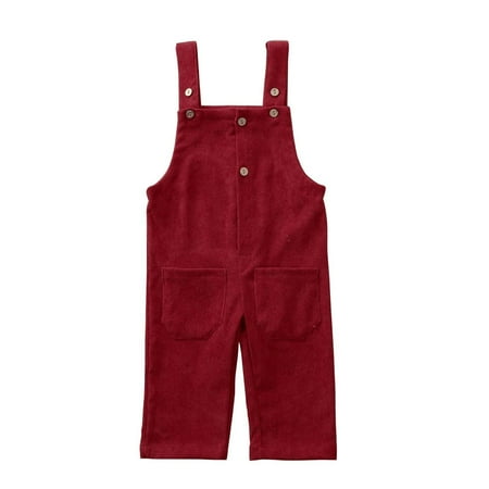 

FRSASU Clearance Toddler Kids Girl Boy Suspender Pants with Pockets Romper Jumpsuit Overalls