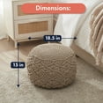 thumbnail image 2 of Ornavo Home Pouf Ottoman Foot Rest - 100% Cotton Pouffe - Hand Knitted Macrame Braid - Boho Round Stuffed Ottoman for Living Room, Bedroom, 2 of 6