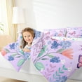thumbnail image 4 of Homewish Dreamy Purple Butterfly Bedding Comforter Set for Kids, Rustic Farmhouse Twin Comforter Sets, Cartoon Animal Lover Reversible Bedding Set, Lightweight Room Decor, 2-Piece, 4 of 8