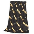 thumbnail image 2 of Trumpet Musical Instrument Retro Throw Blanket Soft Warm Cozy Fluffy Flannel Fleece Cover for Couch Bed Sofa Chair 60x50, 2 of 4