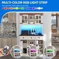 thumbnail image 2 of Uforic Bar Cabinet with Wine Rack & LED Lights, Wine Buffet Cabinet with Drawers & Power Outlets, White, 2 of 9