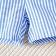 thumbnail image 4 of WOYY Toddler Boys Outfits Short Sleeve T-Shirt and Striped Shorts Set, 2-Piece, 4 of 5