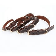 Genuine Leather Dog Collar Durable Alloy Hardware for Medium Extra Large Dogs, L