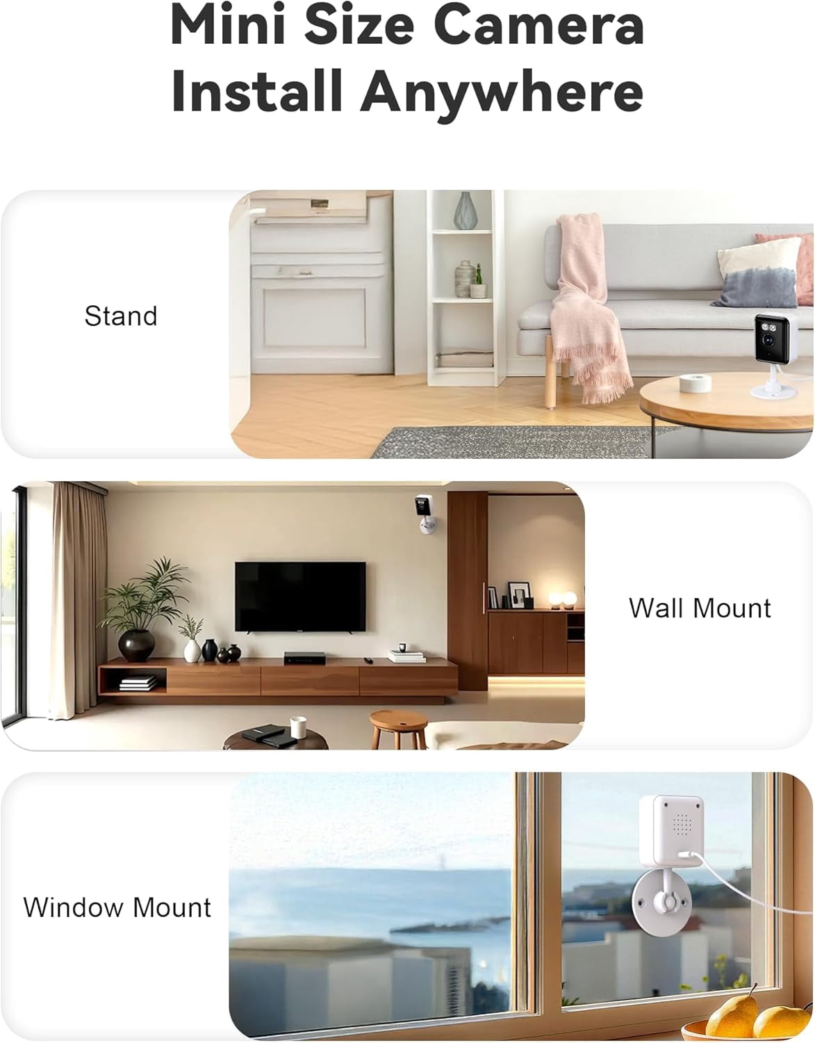 2K Cameras for Home Security, 2.4/5GHz Wi-Fi 6 Indoor Camera for Dog/Pet/Nanny/Baby, AI Text Recognition, Smart Search, Color Night Vision, 2 Way Talk, Human Detection(2 Pack)