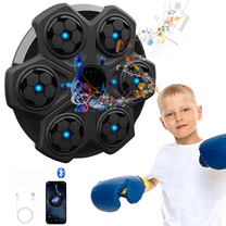 Music Boxing Machine for Kids and Adults,Bluetooth Wall Mounted Punching Pad,Rhythm Lights&Two-Player Battle Home Gym Equipment,Sport Toys Gifts for Men Boy Girl Teen 6,7,8,9,10 Year Old (Black)
