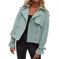 thumbnail image 1 of Gabardina corta Tankaneo para mujer con doble botonadura y solapa, 1 of 7