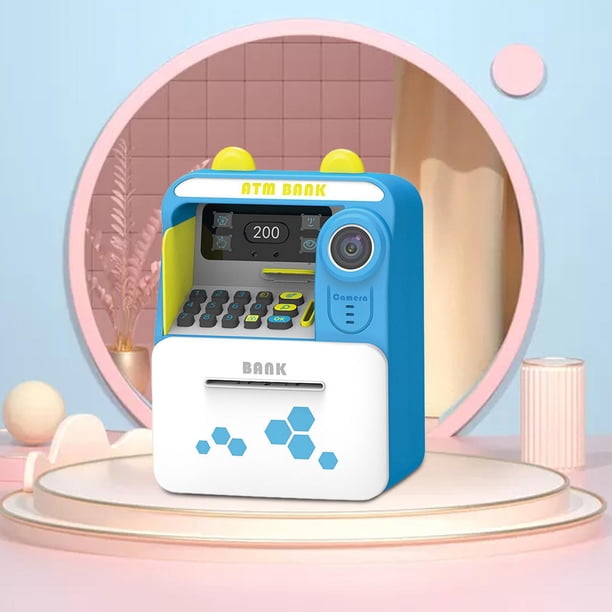 Cajero Automático Hucha Cajero Automático Máquina de Ahorro Electrónica, Desarrollo Temprano, Cajero Automático de Desplazamiento Automático, Banco de Azul