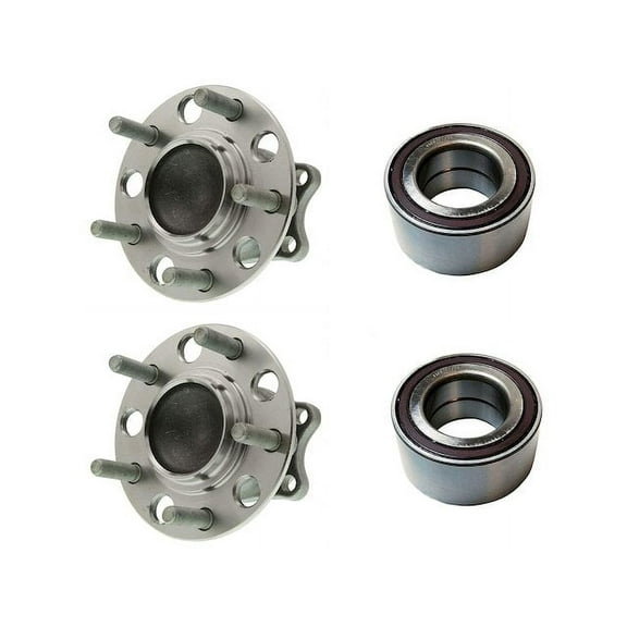 Front and Rear Wheel Hub and Bearing Kit - Compatible with 2007 - 2012 Dodge Caliber 2008 2009 2010 2011