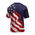thumbnail image 5 of CIENVNSTG Mens 4th of July 1776 USA Flag Print Crew Neck T Shirt Short Sleeve Patriotic Distressed Design Lightweight Casual Fit for Independence Day Holiday Celebrations Royal Blue M, 5 of 5