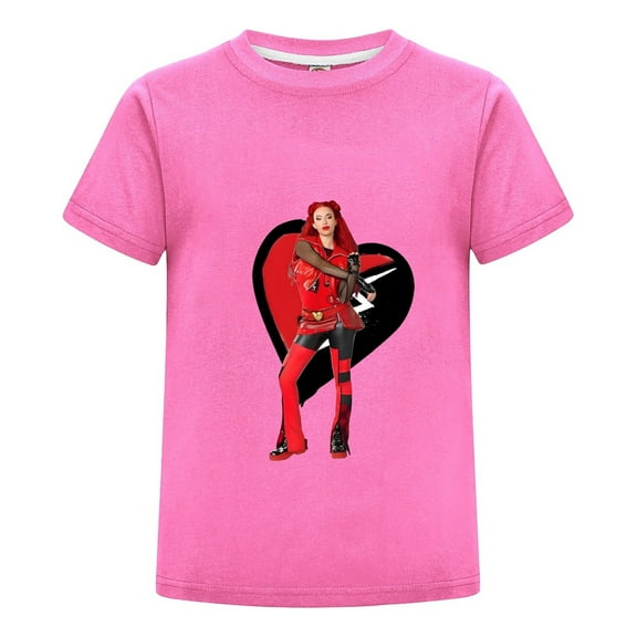 Descendants Red Princess T-Shirt for Kids – Short Sleeve Cartoon Tee Gift for Girls