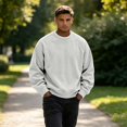 thumbnail image 4 of Mens Loose Crew Neck Pullover Long Sleeve Corduroy Casual Fashion Sweatshirt Daily Streetwear Men Everyday Outfits, 4 of 6