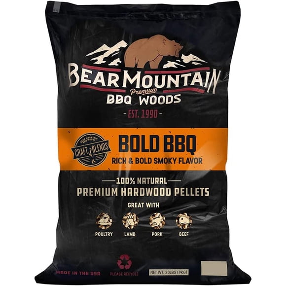 Bear Mountain BBQ Hardwood Bold Craft Blends Grill Smoker Pellets, 20 Lbs