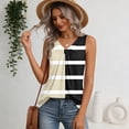 thumbnail image 4 of Kixjoy Tank Tops for Women Loose Fit V Neck Tank Tops Sleeveless Fashion Pleated Shirt Vacation Basic Lounge Soft Tank Tops, Beige L, 4 of 6