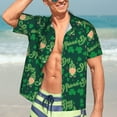 thumbnail image 7 of Vsdgher St Patrick's Day9 Print Men's Hawaiian Shirts Button Down Tropical Holiday Beach Shirts Vacation Clothes,X-Large, 7 of 7