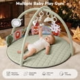 thumbnail image 3 of Baby Gym Play Mat, Caveen Baby Playmat Activity Mat with 6 Detachable Toys for Stage-Based Sensory & Motor Skill Development, Easy to Install & Clean, Baby Essentials, Green, 3 of 9