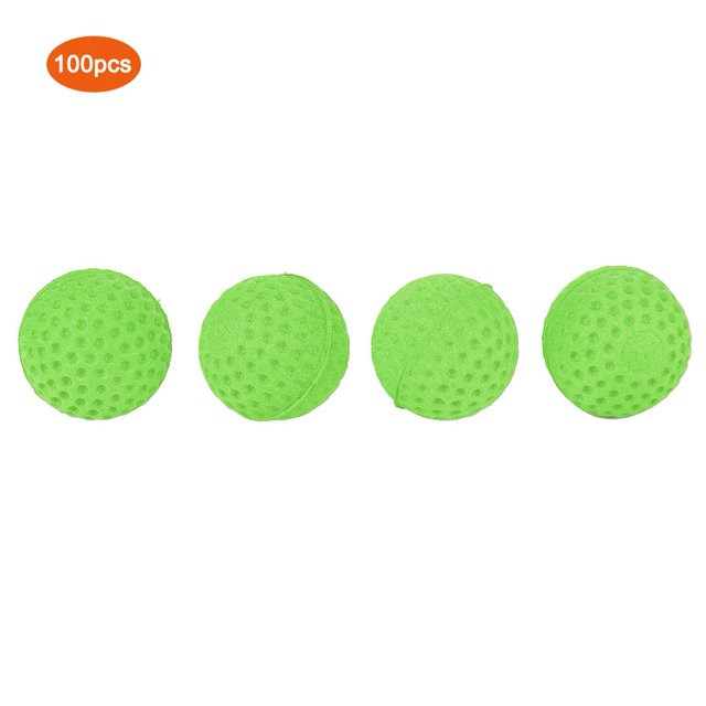 Paquete de 100 unidades de bolas de balas rellenas redondas suaves de EVA Universal para pistola de juguete Rival (verde)