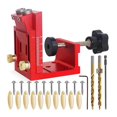 thumbnail image 1 of HFM Pocket Hole Jig Kit Adjustable Woodworking Tools Pocket Dowel Hole Jig System Set Wood Woodwork, 1 of 5