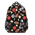 thumbnail image 3 of Football and Rugby Black Pattern Cute School Backpack Bag with Padded Back and Adjustable Shoulder Straps 16.9 X 12.6 X 5.9 Inches, 3 of 5