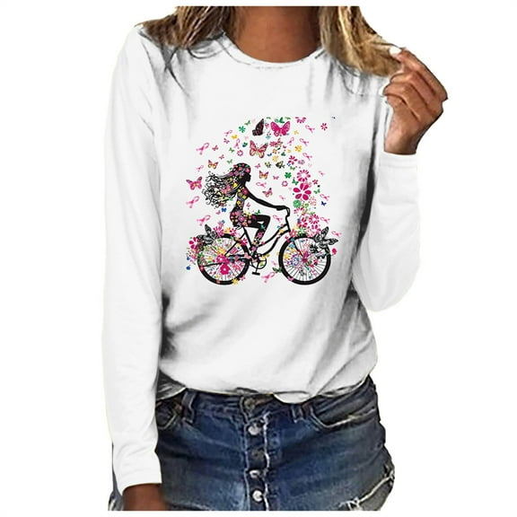Mingw Womems Colored Tees Graphic Casual Womens Sweatshirts Crewneck Long Sleeve Tops Oversized Pullover Sweatshirt for Women