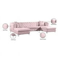 thumbnail image 4 of Meridian Furniture Gail 3pc Velvet Sectional in Pink, 4 of 7