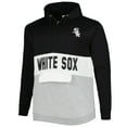 thumbnail image 2 of Men's Black/White Chicago White Sox Big & Tall Fleece Half-Zip Hoodie, 2 of 3