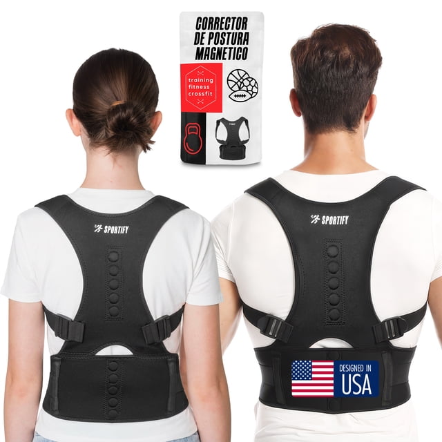SPORTIFY Corrector de Postura para Espalda Completa, Faja Lumbar Ajustable con Soporte para Espalda, Corset Ergonómico para Hombre y Mujer, Uso Diario
