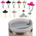 thumbnail image 3 of TUMALL 4 tapas de silicona para sombrero de vaquero, compatibles con vasos de 30 y 40 oz (DIY), color blanco, 3 of 8