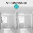 thumbnail image 4 of BARONAGE Double Sliding Shower Door 68-72" W x 76" H, Frameless Shower Doors with 3/8" (10mm) Thick Tempered Glass (No Soft-Close Buffer), Brushed Nickel, 4 of 10