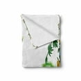 thumbnail image 2 of Plant Soft Flannel Fleece Throw Blanket, Hand Drawn Illustration of Tropical Plants with Assorted Colors Exotic Shrub, Cozy Plush for Indoor and Outdoor Use, 60" x 80", Green Multicolor, by Ambesonne, 2 of 6