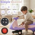thumbnail image 3 of Ktaxon Electric Wiggle Car with Pedal for Kids, 2 Speed Ride-On Car Toy, 12V Rechargeable Battery, Anti-Rollover, Flashing Wheels, Bluetooth, Colorful lights, for Ages 3+, Purple Pink, 3 of 8