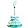 thumbnail image 1 of Cat Toy Roller Track - 3 Levels Fake Feather Puzzle Kitten Toy Cat Ball Tower, 1 of 8