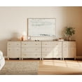 thumbnail image 2 of WAMPAT Wood Dresser with 8 Drawers and 2 Cabinets for Bedroom, Modern Chest of Drawer, 118" Wide, Light Oak Wood Finish, 2 of 8