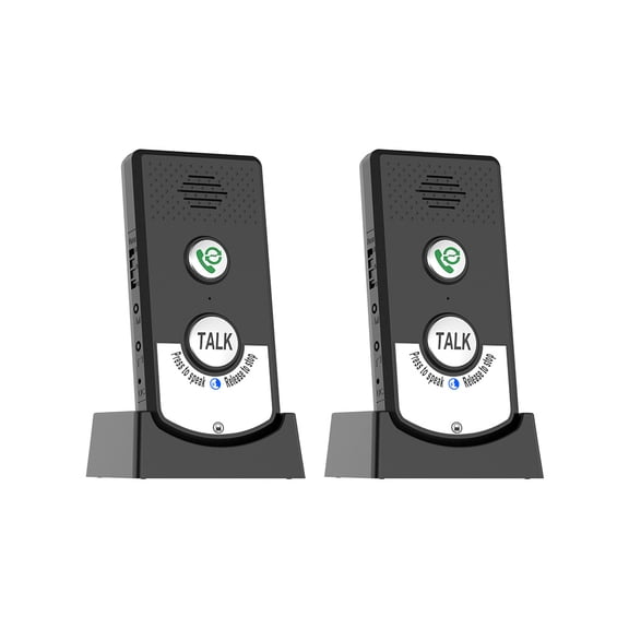 2-Pack Long Range Wireless Intercom System For Home, 3000ft Rechargeable Intercom With Wall Penetration, 38 Ringtones For Elderly Care, Office, Multi-Story House (Black/White)