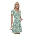 thumbnail image 1 of Women’s A Line Fern Pattern Summer Dress, Retro Triangle Arrangement, Cross Wrap V Neck, 6 Sizes, by Ambesonne, 1 of 2