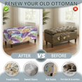 thumbnail image 5 of Jiueut Tropical Palm Leaves Pattern Stretch Small Ottoman Cover Rectangle, Ottoman Cover Rectangular for Folding Storage Stool, Washable Removable Ottoman Slipcovers with Elastic Bottom, M, 5 of 7