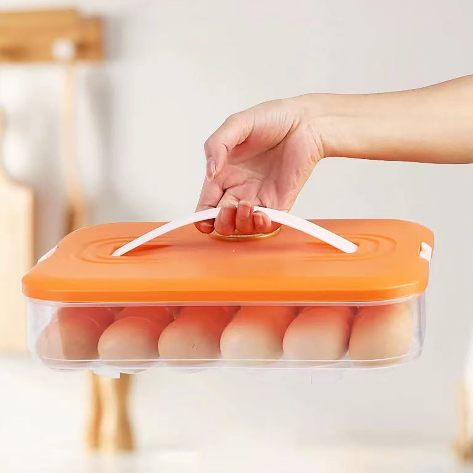 THLKIF Food Storage Containers with Lids, Plastic Airtight Cookie Containers, Stackable Cookie and Dumpling Storage Box, Carrier for Pantry Organization