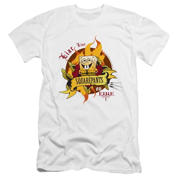 Spongebob Liar Liar Pants On Fire Unisex Adult Canvas Brand T Shirt