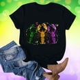 thumbnail image 4 of Aloohaidyvio Mardi Gras Clothing,Womens Mardi Gras T Shirt Mardi Gras Mask Shirt Causal Short Sleeve Carnival Party Tee Tops, Mardi Gras Shirts, 4 of 5
