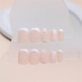 thumbnail image 3 of Press On Nails 4 Boxes 96 Pcs Nude French Tip White Flower Short Square Fake Nails, Reusable Acrylic False Nails with Jelly Glue, Manicure Set for Women Daily Wear, 3 of 8