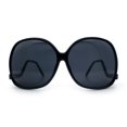 thumbnail image 4 of Womens Oversized Butterfly Swan Drop Temple Plastic Sunglasses All Black, 4 of 7