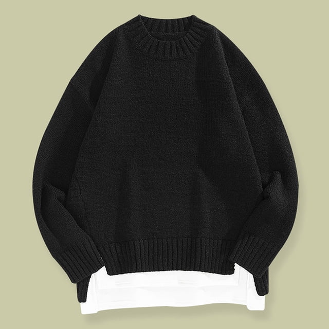 Weiqiqre Chandails pour Hommes, Chandail Décontracté Uni à Col Rond, Chandail de Sport, Chemise de Base