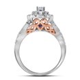 thumbnail image 4 of Size 9 - 14k White Gold Round Diamond Bellissimo Double Halo Bridal Wedding Engagement Ring Band Set 1.00 Cttw, 4 of 4