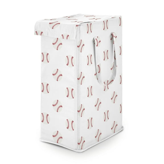 Sweet Jojo Designs Baseball Patch Boy Foldable Laundry Hamper with Handles